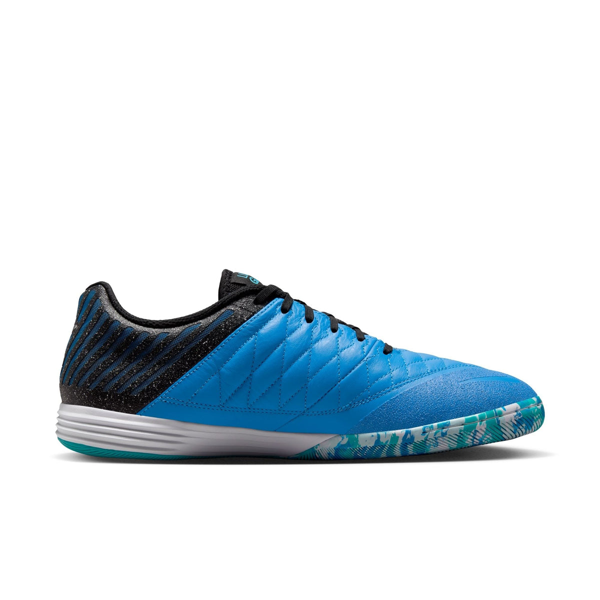 Nike Lunargato II IN Indoor Soccer Shoes- Metallic Silver/Black/Neptune Blue