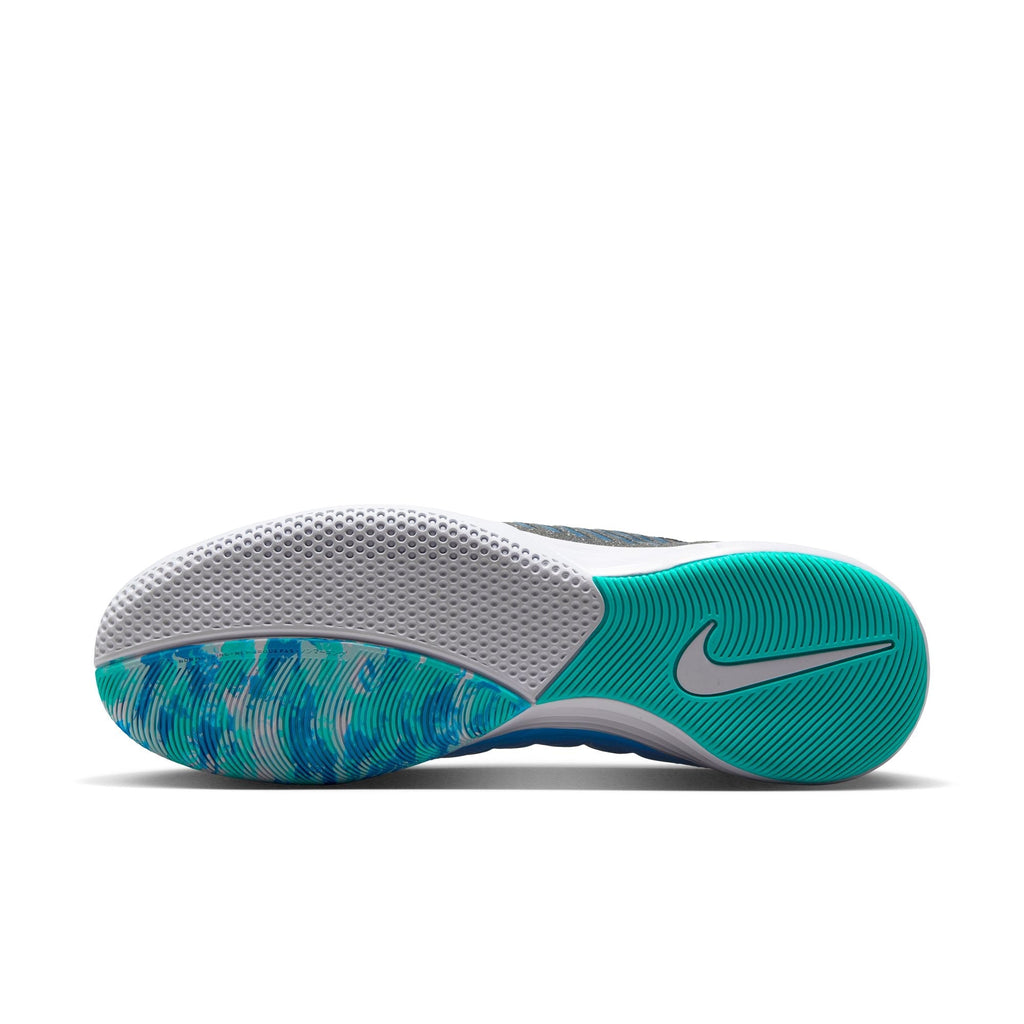 Nike Lunargato II IN Indoor Soccer Shoes- Metallic Silver/Black/Neptune Blue
