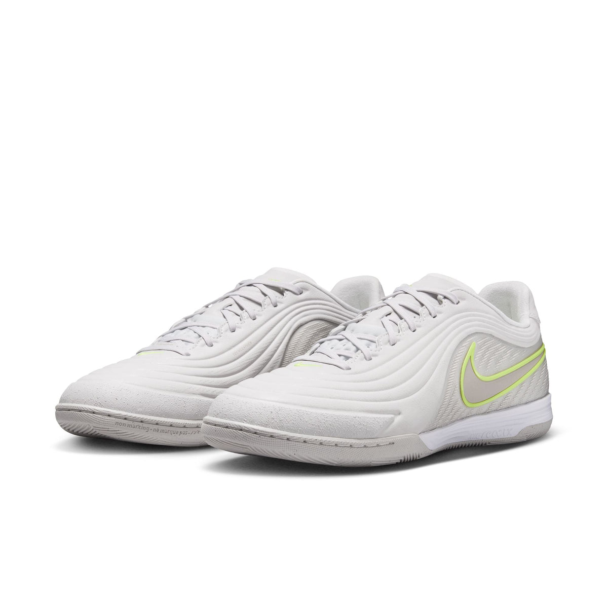 Nike Tiempo Reactgato IN Indoor/Court Low-Top Soccer Shoes - Vast Grey/Moon Particle/Lemon Venom