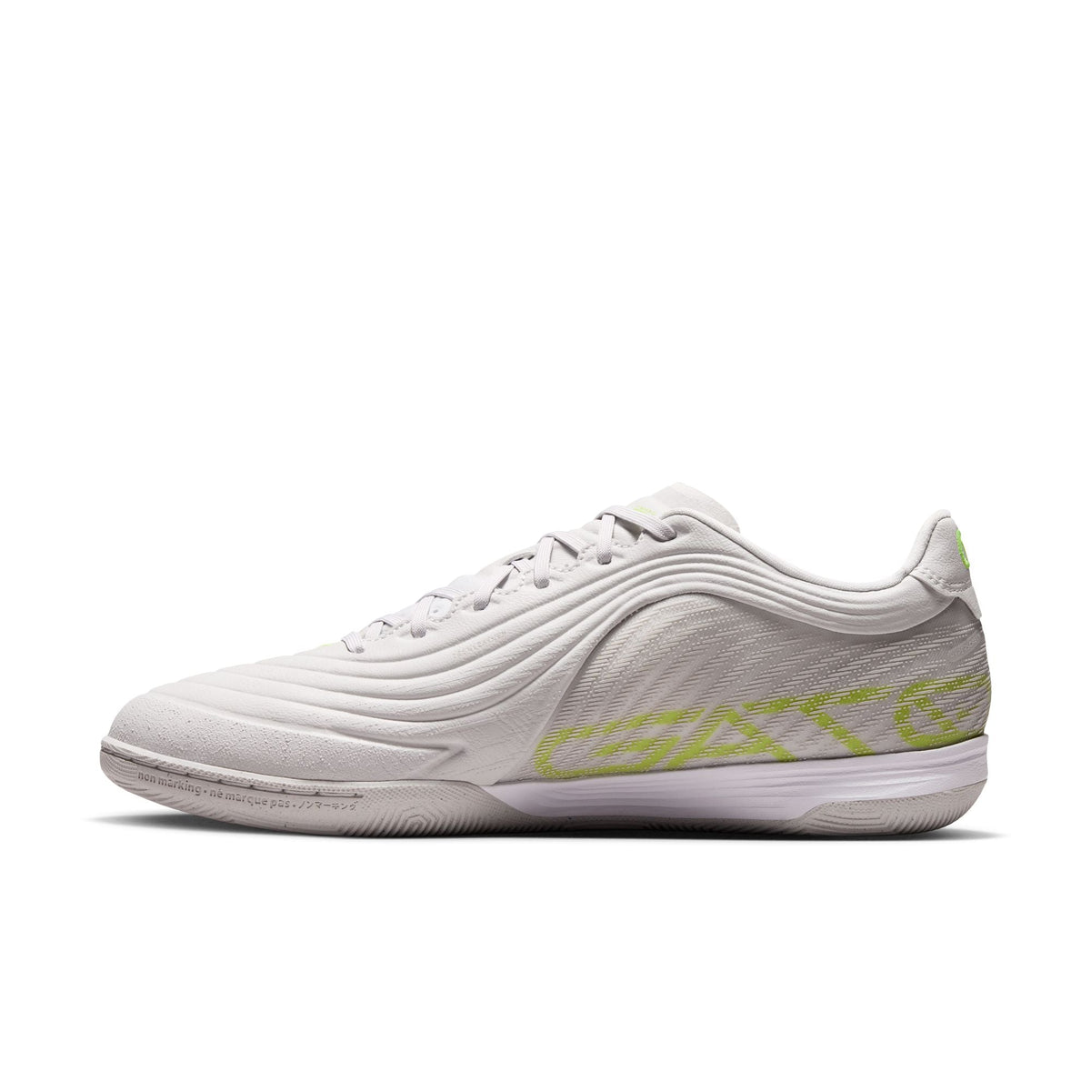 Nike Tiempo Reactgato IN Indoor/Court Low-Top Soccer Shoes - Vast Grey/Moon Particle/Lemon Venom