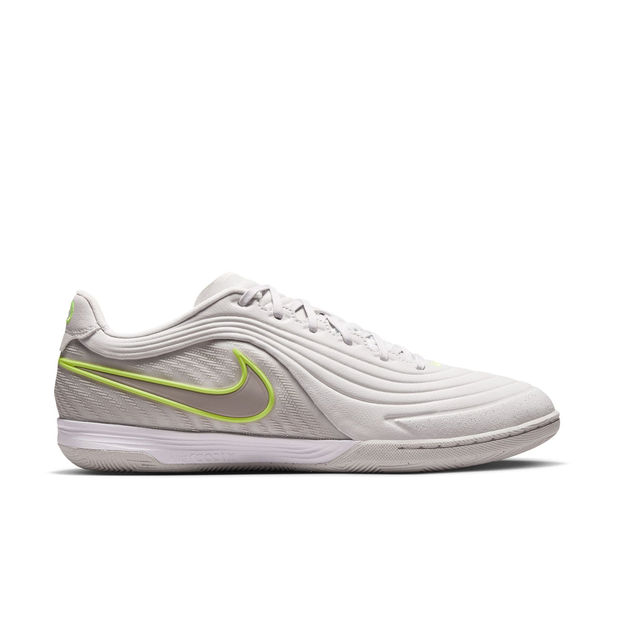 Nike Tiempo Reactgato IN Indoor/Court Low-Top Soccer Shoes - Vast Grey/Moon Particle/Lemon Venom