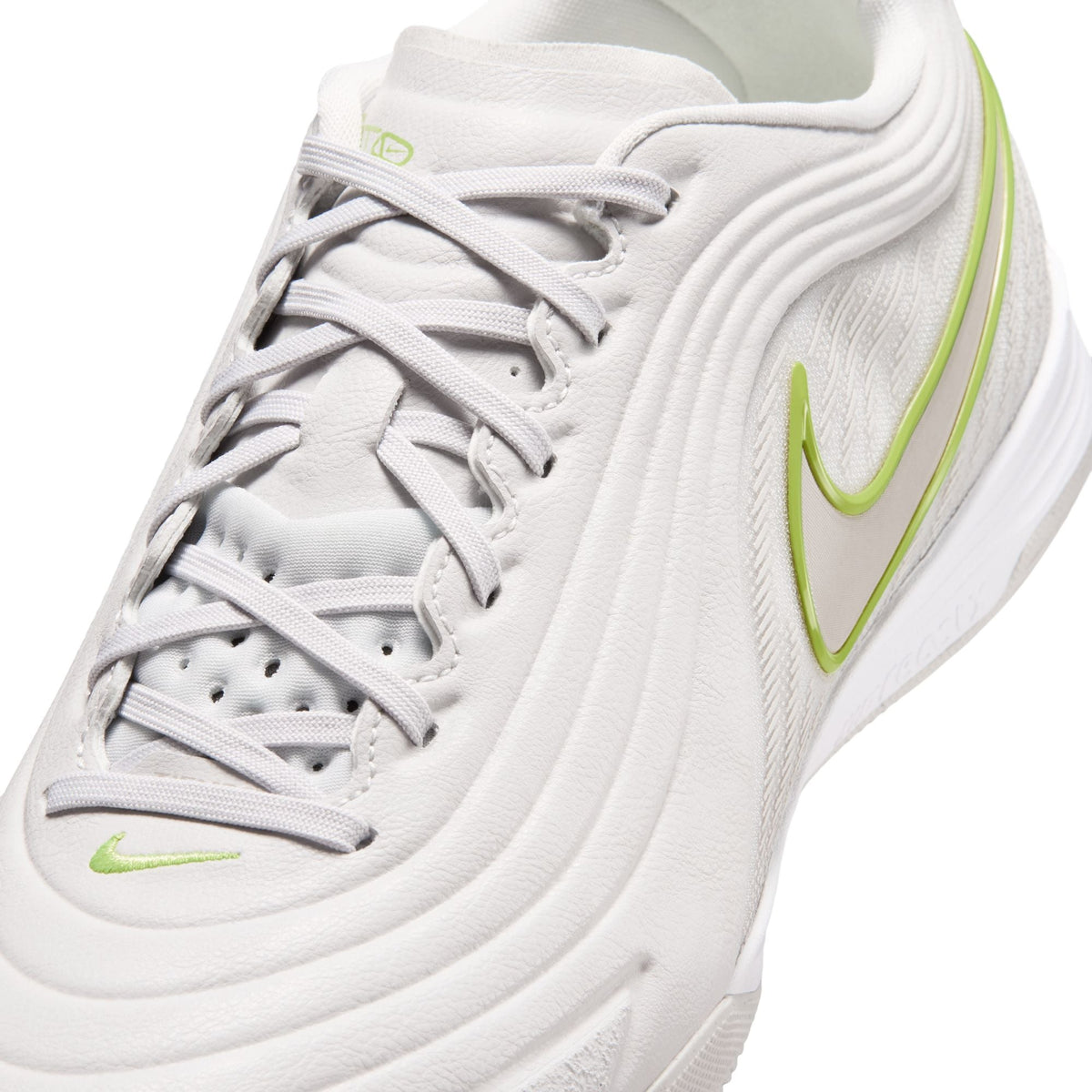 Nike Tiempo Reactgato IN Indoor/Court Low-Top Soccer Shoes - Vast Grey/Moon Particle/Lemon Venom