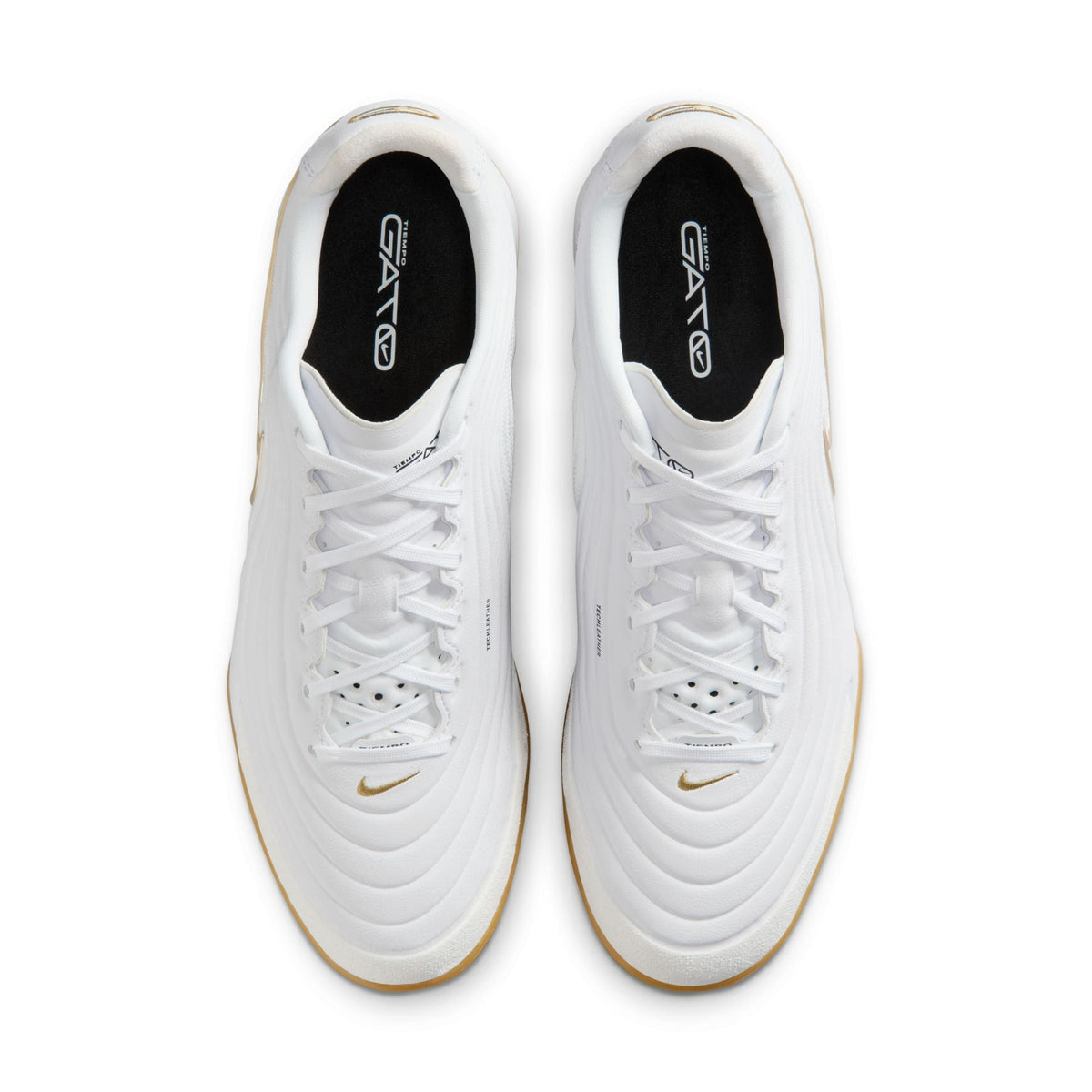 Nike Tiempo Reactgato IN Indoor/Court Low-Top Soccer Shoes - White/Metallic Gold