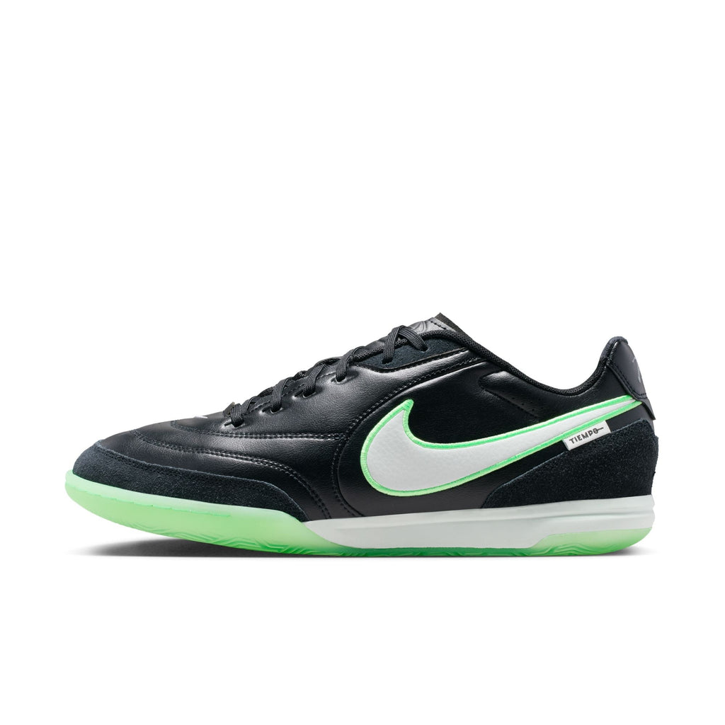 Nike Tiempo Streetgato IN Indoor/Court Low-Top Soccer Shoes- Black/Illusion Green/Black