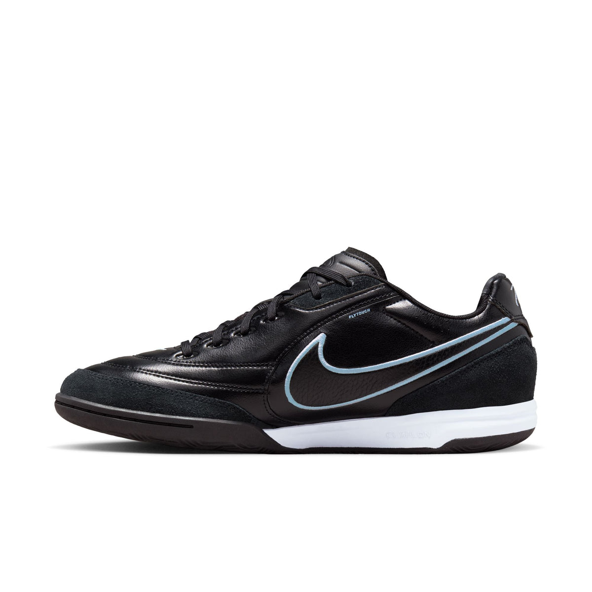 Nike Tiempo Streetgato IN Indoor/Court Low-Top Soccer Shoes-  Black/Obsidian/Ice Blue