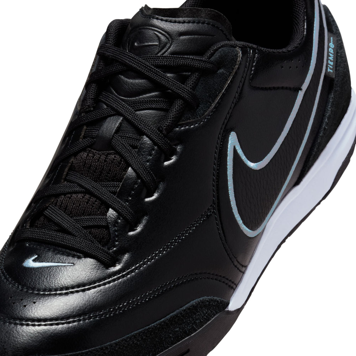 Nike Tiempo Streetgato IN Indoor/Court Low-Top Soccer Shoes-  Black/Obsidian/Ice Blue