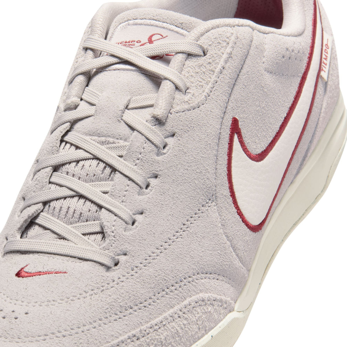 Nike Tiempo Streetgato PRM IN Indoor/Court Low-Top Soccer Shoes-  Moon Particle/Chalk/Team Red