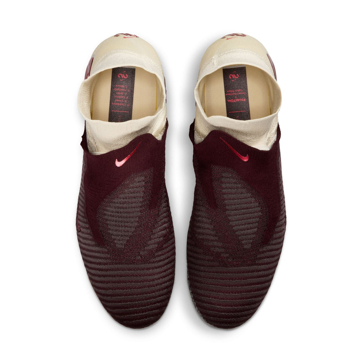 Nike United Phantom 6 High Elite FG Firm Ground Soccer Cleats - Burgundy Crush/University Red/Fossil