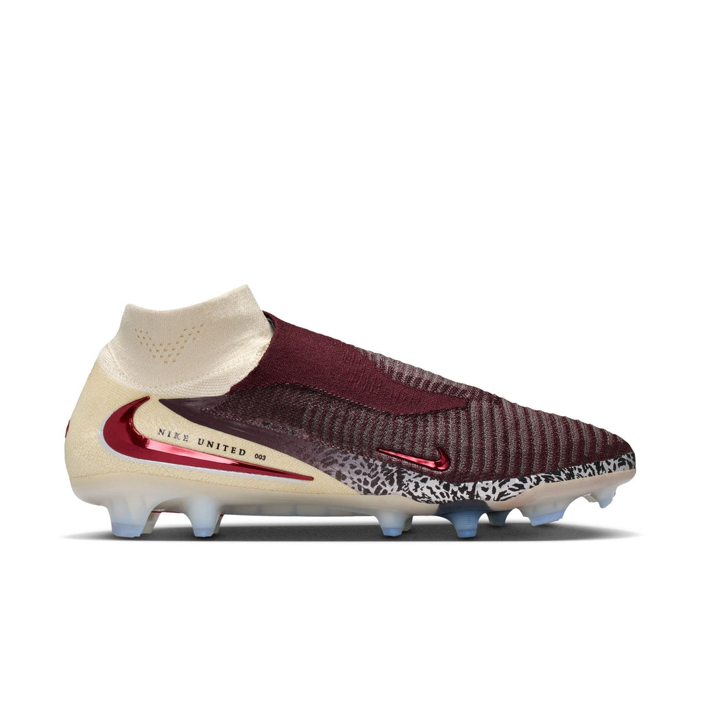 Nike United Phantom 6 High Elite FG Firm Ground Soccer Cleats - Burgundy Crush/University Red/Fossil