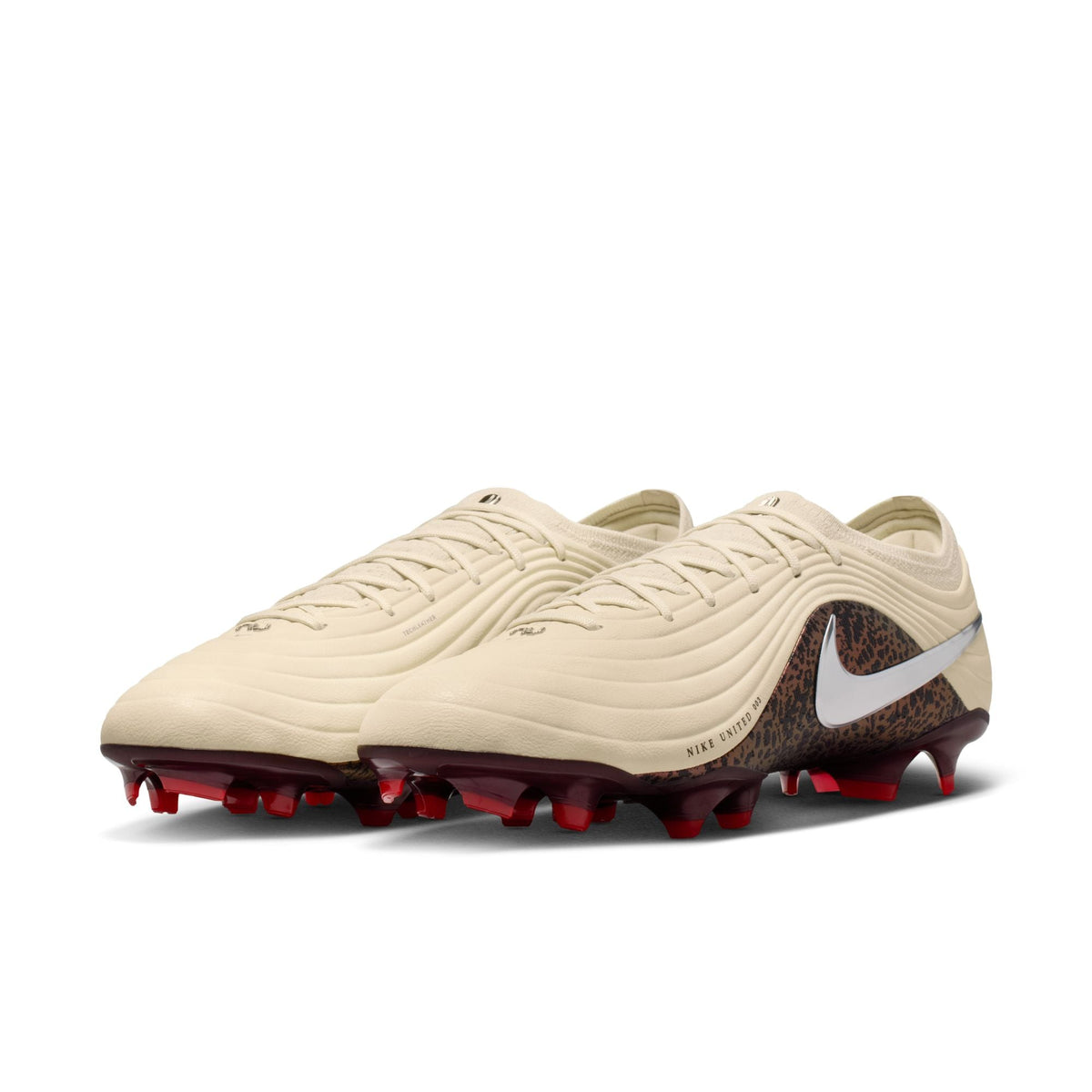 Nike United Tiempo Maestro Elite Firm-Ground Soccer Cleats- Fossil/Metallic Silver/ Burgundy Crush