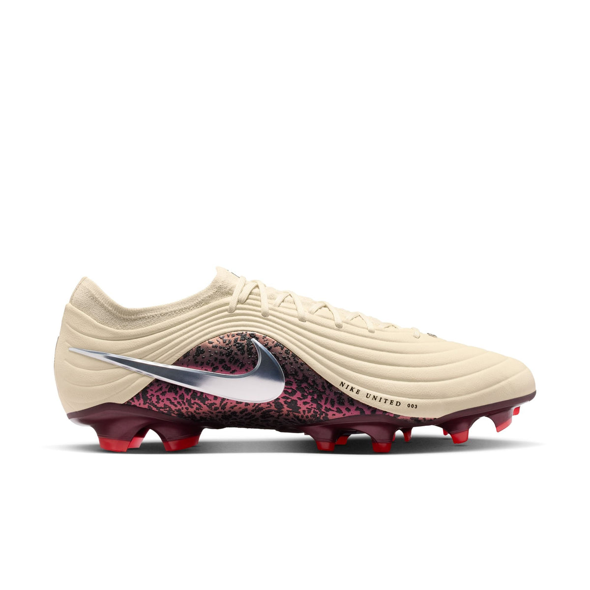 Nike United Tiempo Maestro Elite Firm-Ground Soccer Cleats- Fossil/Metallic Silver/ Burgundy Crush