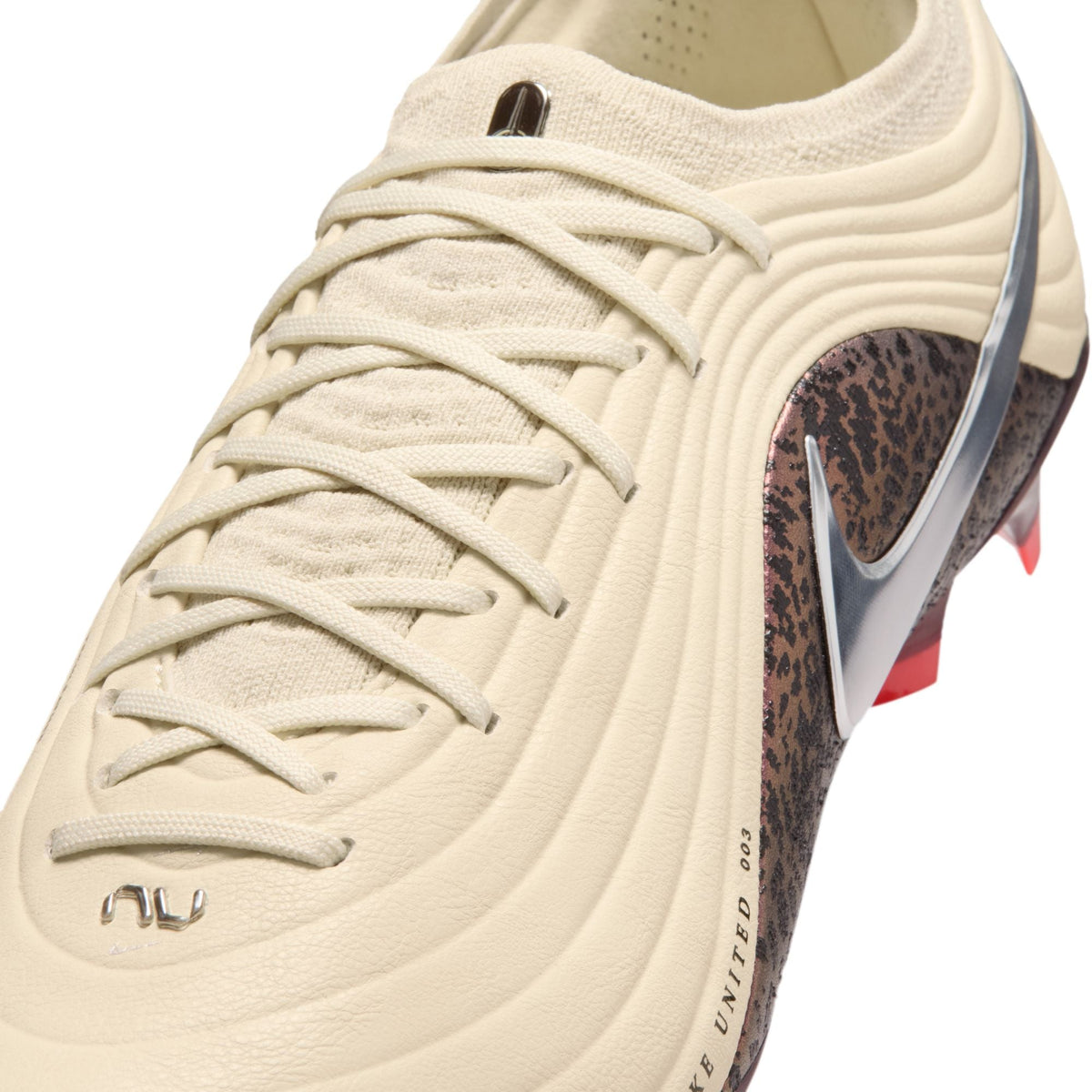Nike United Tiempo Maestro Elite Firm-Ground Soccer Cleats- Fossil/Metallic Silver/ Burgundy Crush