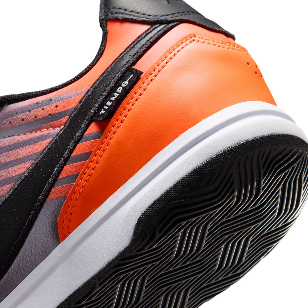 Nike Tiempo Streetgato PRM Heritage IN Indoor/Court Low-Top Soccer Shoes- Bleached Lilac/Black/Total Orange