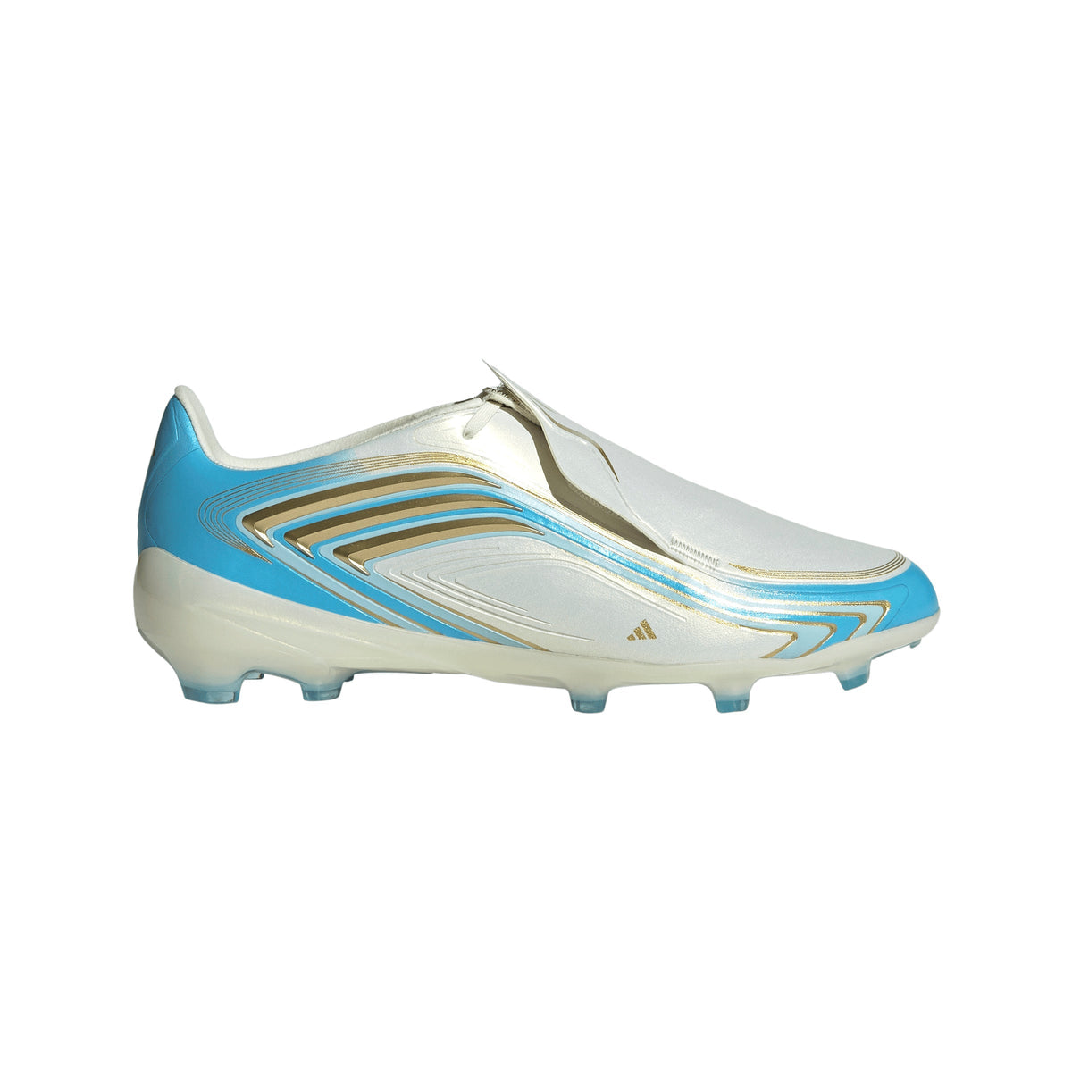 adidas F50 Elite Messi Junior FG Firm Ground Soccer Cleats- Ivory / Semi Blue Burst / Icey Blue