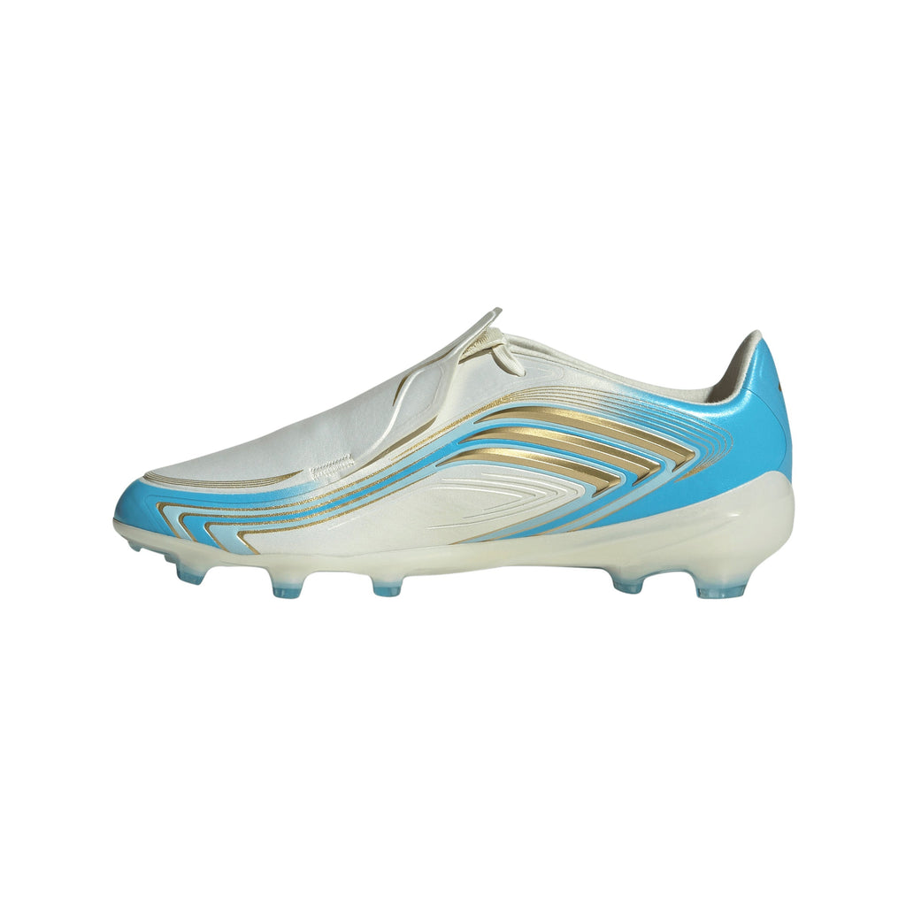 adidas F50 Elite Messi Junior FG Firm Ground Soccer Cleats- Ivory / Semi Blue Burst / Icey Blue