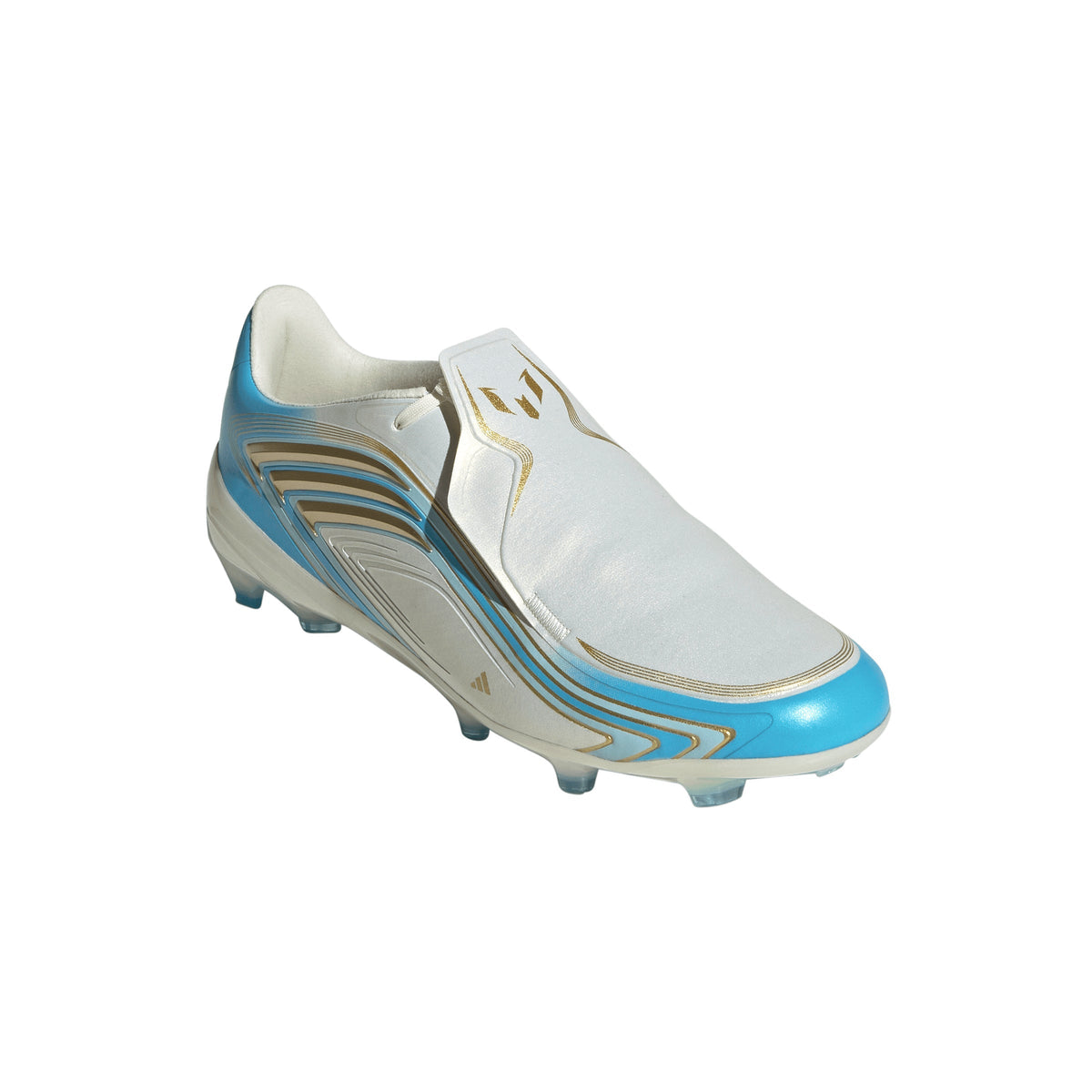 adidas F50 Elite Messi Junior FG Firm Ground Soccer Cleats- Ivory / Semi Blue Burst / Icey Blue