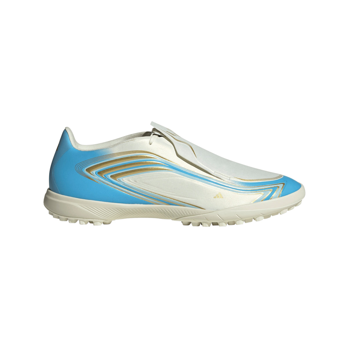 adidas F50 League Messi TF Turf Soccer Cleats- Ivory / Semi Blue Burst / Icey Blue