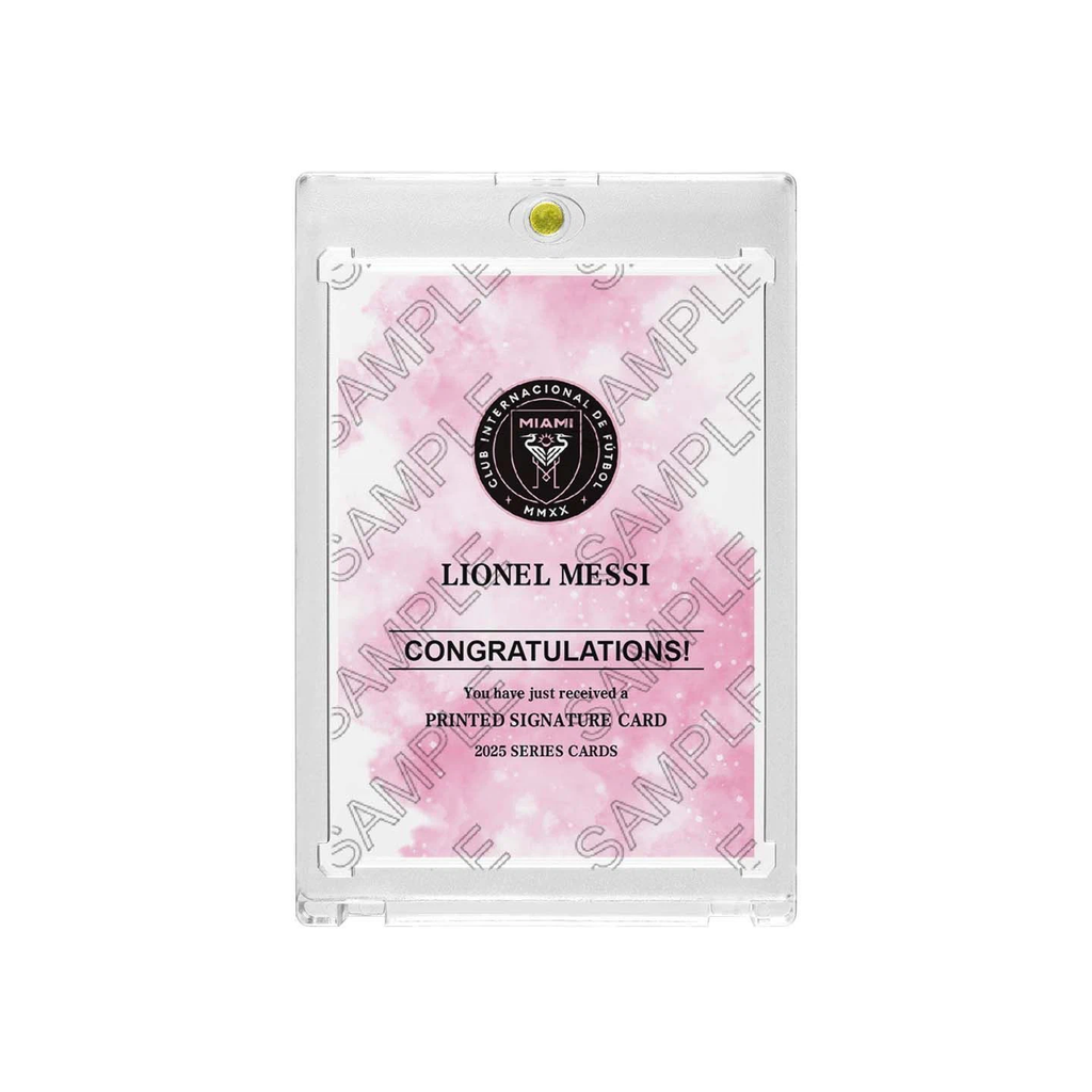 Lionel Messi Inter Miami CF 01/25 Printed‑Signature Collectible Card, Topps Chrome MLS Inspired Fan‑Made Card with Magnetic One‑Touch Holder