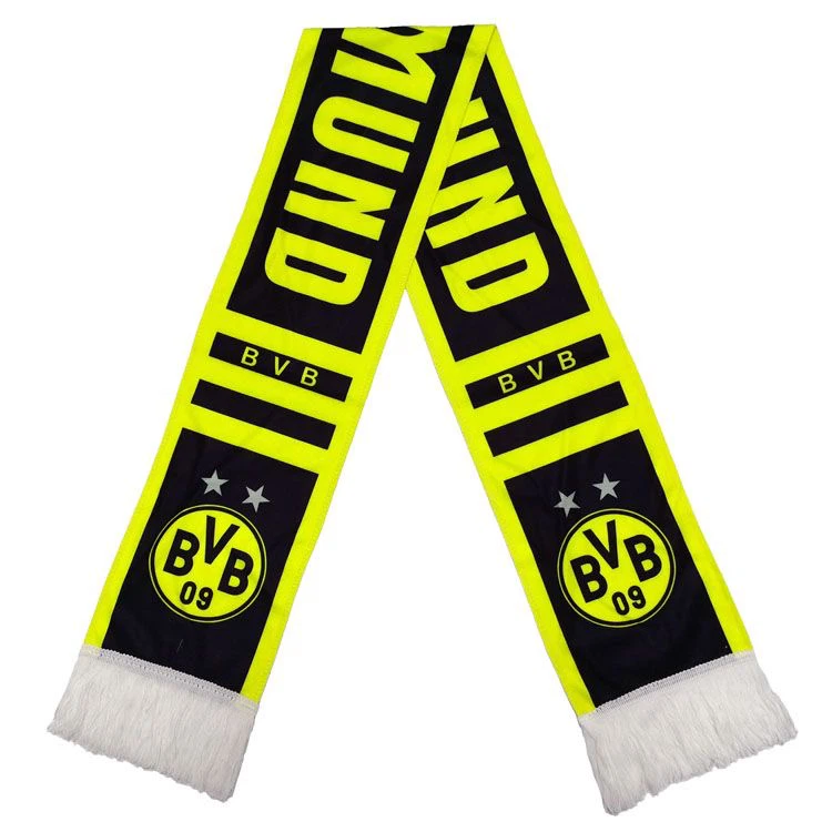 Dortmund BVB Fan Scarf Black Yellow Tassel