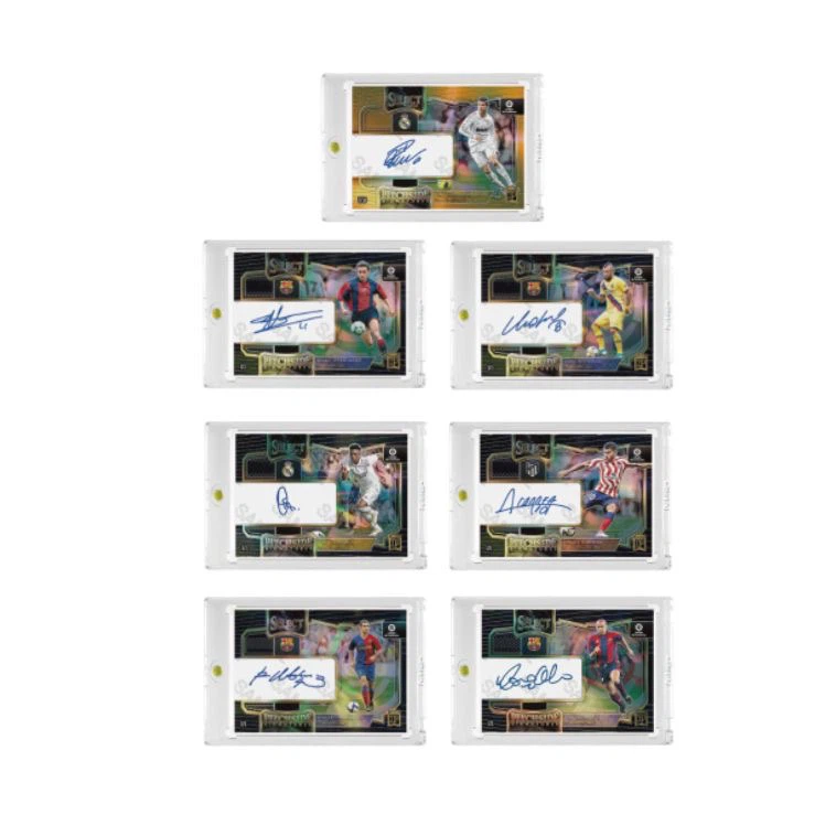 7 La Liga Select Pitchside Printed Signature Football Cards Bundle