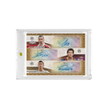 Messi Ronaldo Ibrahimovic Triple Printed‑Signature Football Collectible Card, Topps Chrome Inspired Fan‑Made Card with Magnetic Card Holder