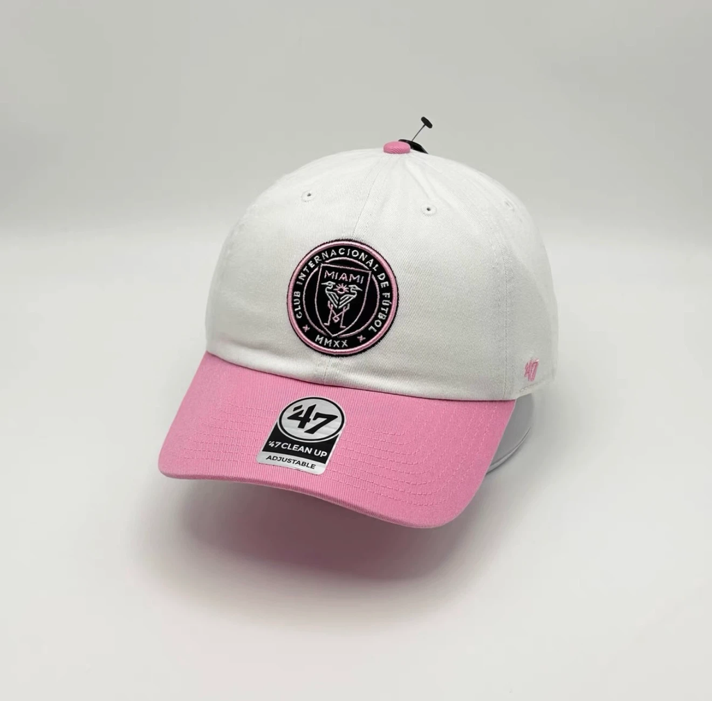 47 Brand Inter Miami CF Two‑Tone Dad Hat, Embroidered Club Crest Adjustable Soccer Fan Baseball Cap