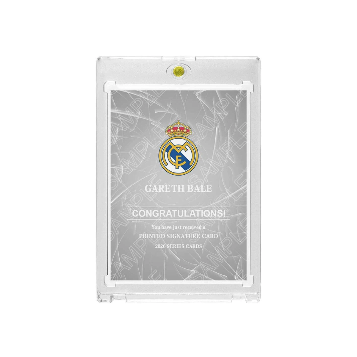 Gareth Bale Real Madrid 2018 UCL Final Inscribed 1/5 Printed‑Signature Collectible Card, Fan‑Made UEFA Champions League Card with Magnetic One‑Touch Holder