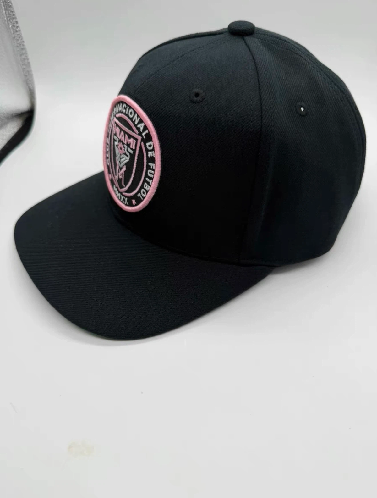 Inter Miami CF Soccer Snapback Cap, Embroidered Team Logo Flat Brim Adjustable Baseball Hat For Fans