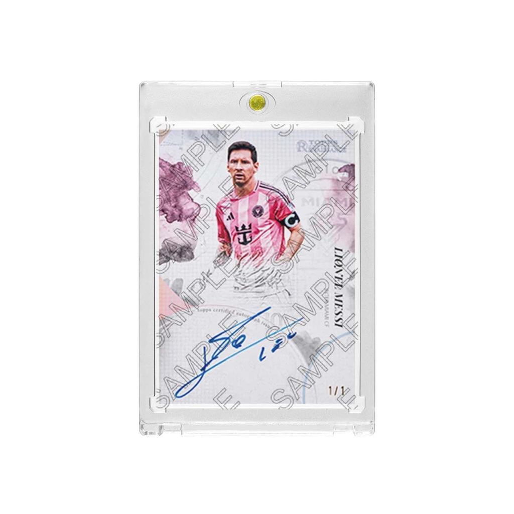 Lionel Messi Inter Miami CF 1/1 One‑of‑One Printed‑Signature Commemorative Collectible Card, Fan‑Made 2026 Series Card with Magnetic One‑Touch Holder