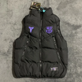 FC Barcelona Men Full‑Zip Black Padded Stand Collar Football Training Vest