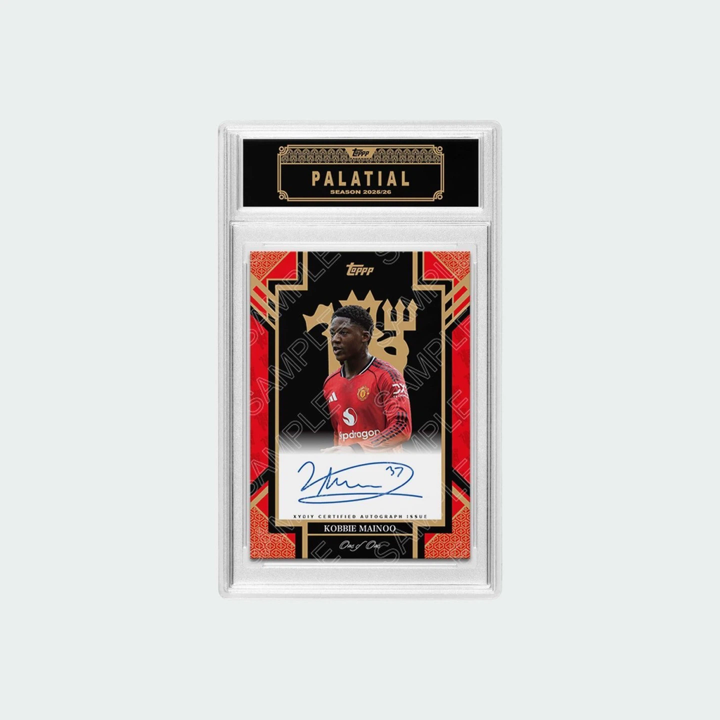 Kobbie Mainoo Man Utd Palatial 1/1 Printed Signature Slab Card
