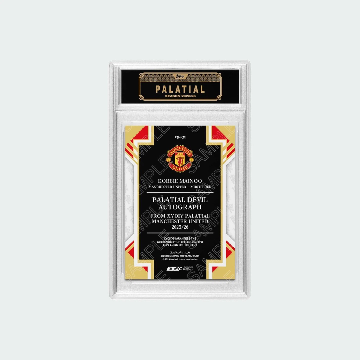 Kobbie Mainoo Man Utd Palatial 1/1 Printed Signature Slab Card