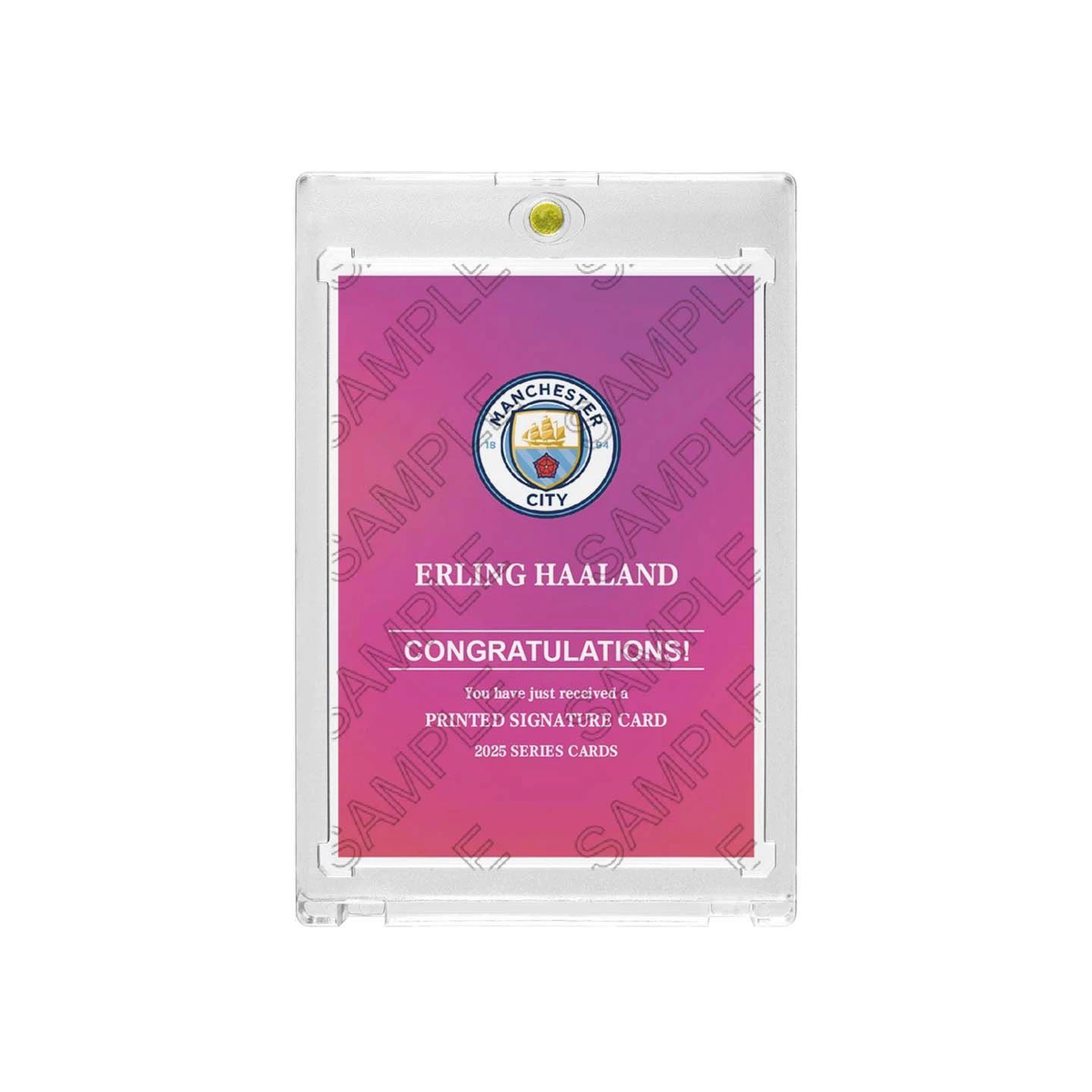 Erling Haaland Manchester City Premier League Printed‑Signature Collectible Card, Fan‑Made 2025 Series Card with Magnetic One‑Touch Holder