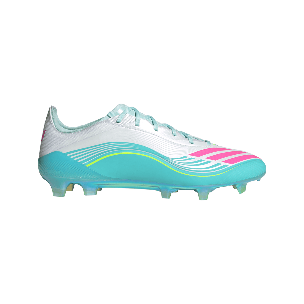 adidas F50 Elite Messi FG Firm Ground Soccer Cleats- Cloud White / Lucid Pink / Flash Aqua