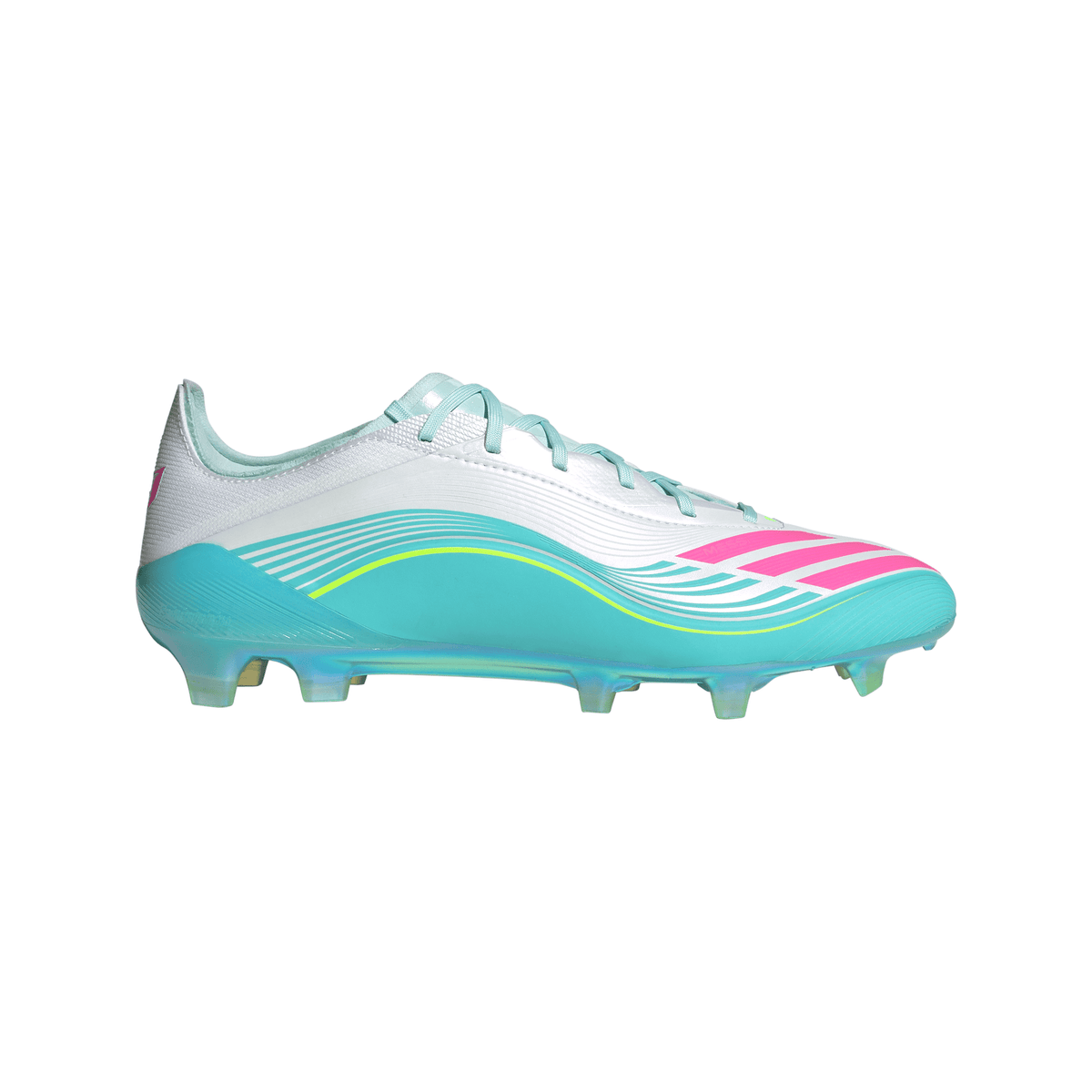 adidas F50 Elite Messi FG Firm Ground Soccer Cleats- Cloud White / Lucid Pink / Flash Aqua