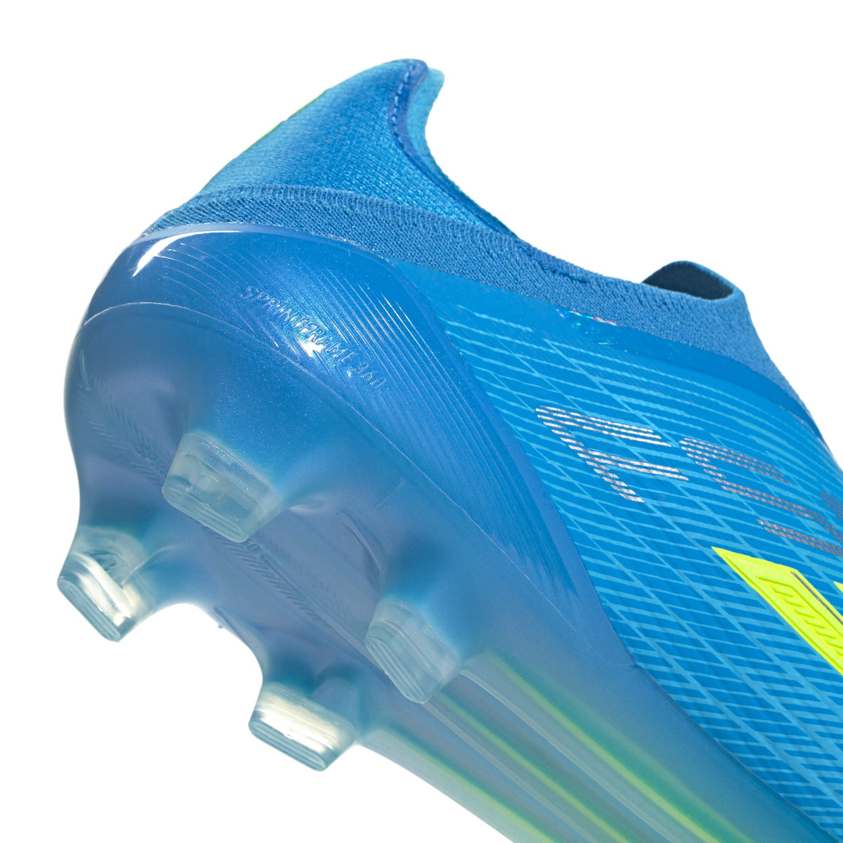 adidas F50 Elite Laceless FG Firm Ground Soccer Cleats- Lucid Ray Blue / Team Solar Yellow 2 / Lucid Aquamarine