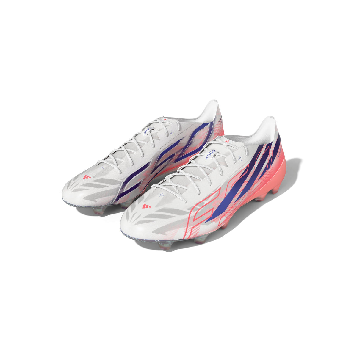 adidas F50 Hyperfast EVO FG Firm Ground Soccer Cleats- Cloud White / Solar Purple / Solar Turbo