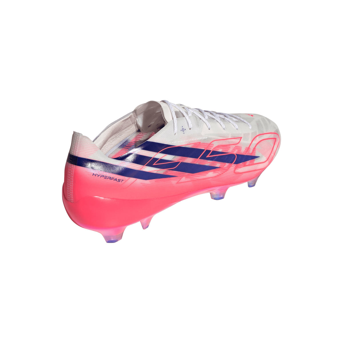 adidas F50 Hyperfast EVO FG Firm Ground Soccer Cleats- Cloud White / Solar Purple / Solar Turbo