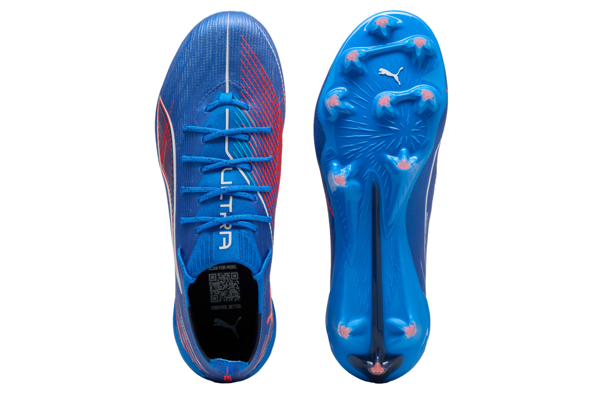 Puma Ultra 6 Ultimate FG Firm Ground Soccer Cleat -Ultra Blue/White/Glowing Red